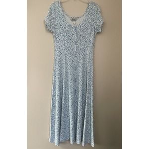 Alice Designs‎ Vtg Long Floral Dress Size Large Made In USA